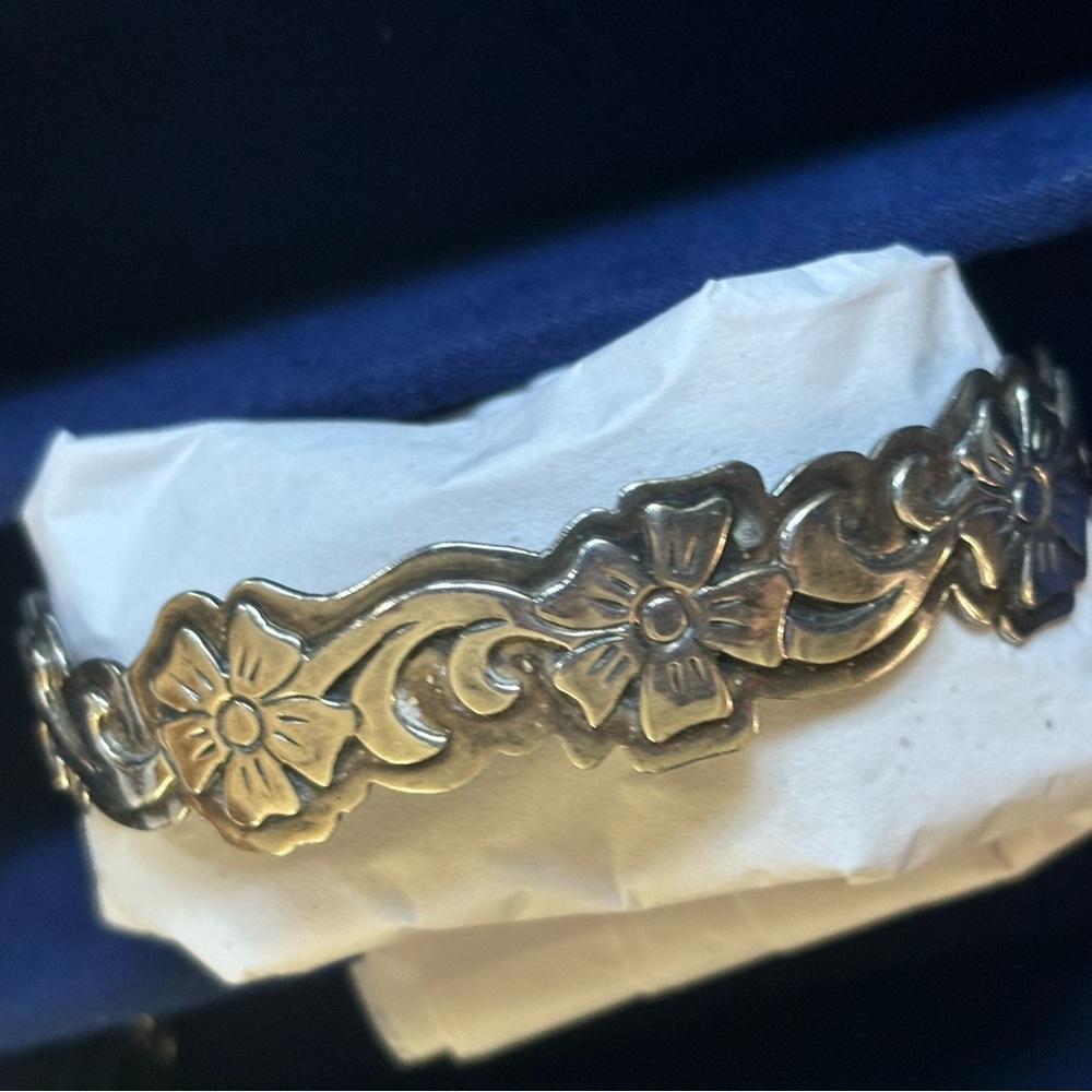 Sterling Silver Embossed Antique-Style Bracelet